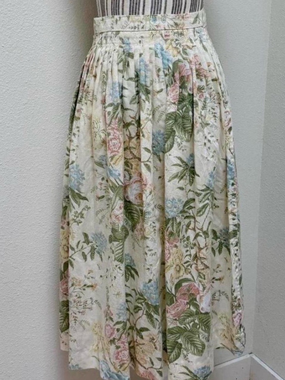Vintage 80s 90s Floral Cotton Midi Skirt 
Prairie Cottagecore Wrap Skirt Small - Picture 5 of 6